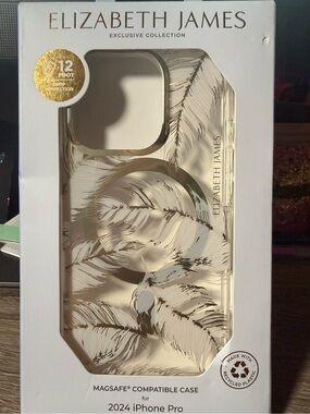 Elizabeth James Feather MagSafe Case iPhone 16 Pro 12ft Drop Protection NWT